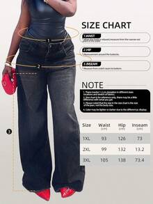 Women's Vintage Frayed Hem Loose Wide Leg Casual Boyfriend Style Jeans - Black - View 7