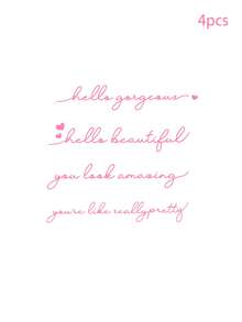 1pc/4pcs Quote Home Decoration Stickers, Hello Beautiful Decal, Hello Gorgeous Home Decal, You Look Amazing Decal, Vinyl Stickers For Mirror Bathroom Home Decor Room Decor Wall Decor Bathroom Decor Wall Art Kitchen Home Decor Living Room Wall Paper Wall Stickers House Decor Bedroom Decor Room Decoration Stuff Living Room Decor - Multicolor - View 15