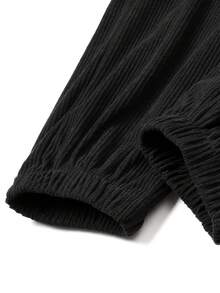 Men's Loose Drawstring Casual Sports Pants, Versatile For Daily Wear, Autumn/Winter - Black - View 5