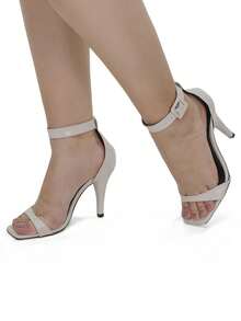 Gisele Square Toe Sandal, Chic Thin Heel, High Heel, Buckle Strap 5054 - 離開 - 查看 2