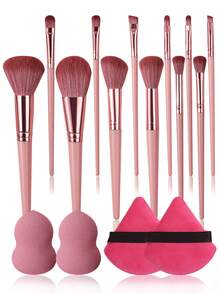 16件套专业软纤维化妆刷套装，包含腮红刷、散粉刷、眼影刷、遮瑕刷，多功能面部化妆刷，质地细腻，干湿两用化妆海绵/三角粉扑，化妆刷套装，化妆刷套装，化妆刷套装，全套化妆工具，化妆刷套装，全套化妆工具，化妆刷套装，化妆礼盒套装 - 彩色 - 查看 3