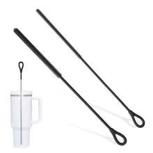Cepillos de paja de silicona de 6mm y 9mm, pajitas reutilizables, cepillo de limpieza profunda, largo, cepillo para chupete para limpiar vidrio, 2 uds. JLQX - Rosa - Ver 1