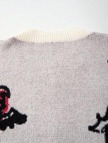 ANDREILEE 春秋冬新款休闲通勤风男女通用毛衣，采用别致的提花图案，长袖开衫，针织上衣 - 杏色 - 查看 9