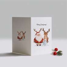24pcs Holiday Christmas Greeting Cards With Envelopes - Various Santa Claus, Reindeer And Snowman Designs - Thanksgiving Cards, Suitable For Christmas And New Year 2025 - Paper Material