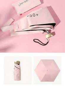 Compact 6-Rib Women's Umbrella Mini Folding Umbrella - Lightweight Aluminum Alloy Frame & Handle, Manual Open/Close, Portable For All Weather - Multicolor - View 6