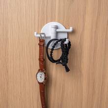 2pcs 3-Arm Rotatable Plastic Wall Hooks, No Drilling Adhesive Installation, Multi-Function Towel Rack, Suitable For Bathroom, Kitchen, Home Use - No Power Required