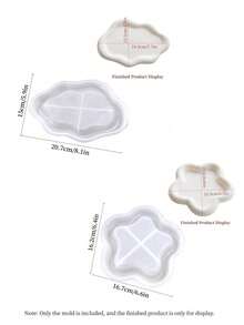 1 Khuôn khay silicon hình trái tim hình đám mây dùng để làm khay nhựa hoặc thạch cao không đối xứng, dùng để làm khay đựng đồ trang sức tự làm, đúc chân nến - Nhiều màu - Xem 16
