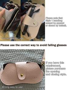 1pc Portable Protective Eyeglasses Case, Sunglasses & Prescription Glasses Storage Pouch With Hanging Hook