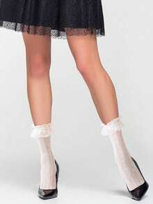 4 Pairs Women's Lace Mesh Ankle Socks - Summer Breathable Socks With Ruffled Trim, Lolita Style Socks - 4pairs - View 6