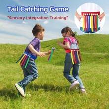 Family Fun Sticky Ball Game Set, Kids Grab Belt, Kindergarten Tug Tail Game Props, Sticky Vest, School Outdoor Sports Toys, Throwing Obstacle Interactive Game Props, Youth Outdoor Sports Sensory Training Sticky Vest Toy Ball - Multicolor - View 3