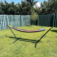 Double Hammock With Stand Included 450lb Capacity Steel Stand, Premium Carry Bag Included And Two Anti Roll Balance Beam - Tropical - View 7