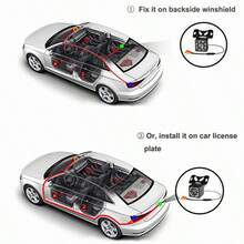 BAIDELUO 1 件通用汽车后视摄像头 12 LED 高清夜视倒车倒车停车防水汽车倒车摄像头监控器监控 CCD，适用于大多数车型