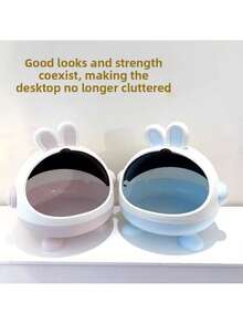 1 Set Organizador de escritorio con tapa de gran capacidad, estilo lindo de dibujos animados en rosa y azul, adecuado para almacenamiento diario en el escritorio