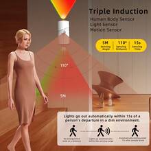 Rechargeable Battery Operated Motion Sensor Light ,Magnetic Dimmable RGB Night Light ,Wireless Wall Sconces For Bedroom,Stairs