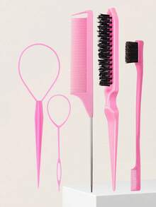 1/3/4/5/6/7/8pcs Detangling Hair Brush Set With Cute Animal Temporary Tattoos,(6.8oz/200ml)Continuous Fine Mist Water Spray Bottle For Hair,Unicorn Cartoon Detangling Brush For Adults & Girls Hair,Teasing Brush Rat Tail Comb Edge Brush For Hairstyling,Salons,Barber(Pink), Home Beauty Women Accessory Gifts, Hair Styling Kit, For Barber Salon Beauty Travel Essentials