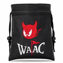 Golf Valuables Pouch, Golf Tee Pouch With Drawstring Closure Golf Ball Handbag Portable Ball Pouch - Black - View 10