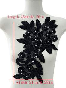 3D 串珠蕾丝绣花贴片、水钻亮片贴花、适用于服装装饰、婚纱配饰、DIY 缝纫工艺品 - 多色 - 查看 3