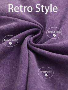 3 Pack Men's Vintage Washed Oversized Cotton T Shirts Loose Fit Short Sleeve Casual Streetwear Unisex Tops - 3件紫色 - 查看 4