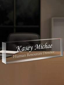1pc Custom Acrylic Desk Name Plate, Personalized Office Decor For Boss, Teacher, Employee Appreciation Gifts, Desk Accessories For Men & Women, Unique Office Gift Idea, Valentine's Day, Valentine's Day Decor Birthday Graduation
