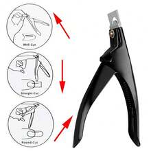 Professional Acrylic False Nail Clippers For Acrylic Nails, Black Nail Tip Cutter Nail Manicure Tool For Salon Home Nail Art