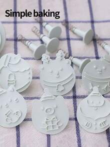 3 Pieces Set Of Christmas Series Cookie Cutters, Christmas Kitchen Parent-Child Cookie Molds, Various Cute Cartoon Patterns (Santa Claus, Reindeer, Little Rabbits, Christmas Gifts), Christmas Decorations Fondant Cutters, Christmas Gift Cookie Stamps, Cake Decoration Cookie Shapers, Dessert Making Tools Christmas Christmas Decorations Christmas Pajamas Christmas Gifts Christmas Decor