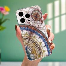 Funda de teléfono con patrón de arte creativo de moda, serie de viajero compatible con iPhone 14 Pro Max, 15 Pro, 16, 13, 14, 15, 12, 11 Plus, Pro, Max, Mini, resistente a golpes y desgaste, funda de TPU suave antiamarillamiento - Multicolor - Ver 1