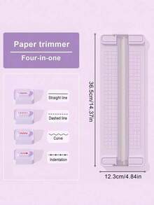 1 pezzo Taglierina a rullo 4 in 1, taglierina per carta, taglierina per foto da ufficio, forbici da taglio, adatta per studenti, taglio di foto, documenti, lavori manuali, materiali scolastici
