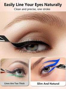 5 Precision Eye Makeup Brushes, Including Sickle Eyeliner Brush, Angle Eyeliner Brush And Eyebrow Brush Professional Eyeliner Brush, Long Handle Reversible Makeup Brush Makeup Tools, Sensitive, Delicate, Dry Skin, Easy And Beautiful Eye Makeup, Suitable For Women