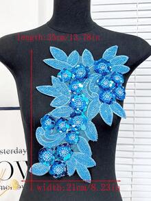 3D 串珠蕾丝绣花贴片、水钻亮片贴花、适用于服装装饰、婚纱配饰、DIY 缝纫工艺品 - 多色 - 查看 25