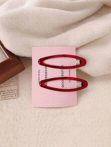 12个/6个装精致透明几何椭圆形BB夹，时尚发夹，适合女性和女孩，适合上学、秋季佩戴，可爱蝴蝶结发夹，头饰，发卡 - 彩色 - 查看 10