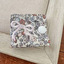 1 件碎花印花绗缝数据线收纳夹，花卉刺绣蝴蝶结，数据线分类夹，耳机线整理器套装家居收纳旅行收纳多功能收纳，适合女性、女孩旅行必需品、邮轮必需品、宿舍必需品、生日礼物、伴娘礼物、妈妈礼物、教师礼物、情人节礼物 - 彩色 - 查看 13