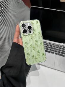 Leaf Pattern Protective Phone Case Compatible With IPhone 11 Pro Max/16 Pro Max/15 Pro/14 Plus/13/12/11, Anti-Drop Phone Case Compatible With IPhone 13 Pro Max/12 Pro, Feather Design - Transparent Feather Veil - View 1