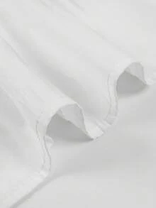 ii 休闲纯色蕾丝拼布荷叶边长袖衬衫