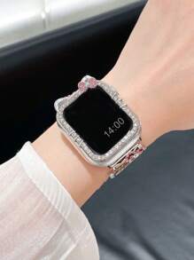 1 件多功能水钻猫设计 表壳保护套,兼容 S10、S9、S8、S7、S6、S5、S4、SE、40mm/41mm/42mm/44mm/45mm/46mm(不含手表和表带) - 銀色 - 查看 10