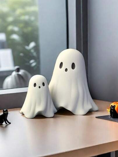 1 قطعة تمثال شبح هالوين - تمثال شبح رعب من الراتنج، تماثيل أشباح صغيرة مخيفة، تمثال شبح هالوين، ديكور صينية متدرجة للمزرعة، ديكورات منزلية مخيفة لطاولة القهوة والرف والمدفأة، زينة أصابع الشبح الجميلة، مثالية للديكور الداخلي والخارجي في هالوين، ديكورات طاولة القهوة والرف والمدفأة المضحكة