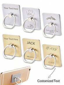 2/10pcs Customized Finger Ring Phone Grip Stand, Creative Rotating Phone Holder, Personalized Team/Couple Gift, Fun Present For Family And Friends