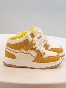 Children's White Sneakers With Hook And Loop, New Style For Spring And Autumn, Sports And Casual Shoes, Lightweight, Suitable For Boys And Girls Students, Versatile Children's Shoes