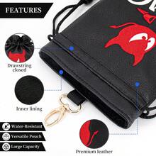 Golf Valuables Pouch, Golf Tee Pouch With Drawstring Closure Golf Ball Handbag Portable Ball Pouch - Black - View 6