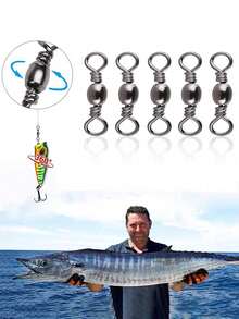 GOTURE 200pcs Stainless Steel & Brass Ball Bearing Fishing Swivel Rings - Suitable For Saltwater/Carp Fishing Rolling Sliding Ring Accessories - Grey - View 10
