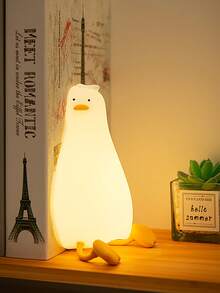 GLOOPRO Sleeping Duck Night Light, Silicone Touch Sensor USB Rechargeable Dimmable Lamp With Timer Function, Home Decor Desk Lamp For Bedroom, Office, Halloween, Thanksgiving, Christmas, Birthday Gifts