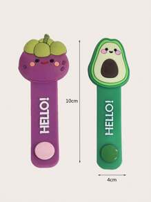 2 件随机卡通水果图案硅胶线缆整理器 - 彩色 - 查看 5