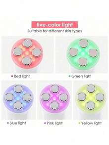 新款迷你面部美容仪，LED嫩肤按摩棒，面部护肤按摩器，LED光子嫩肤仪，USB充电式家用美容仪，适用于面部和颈部，电池容量：400mAh - 白色 - 查看 7