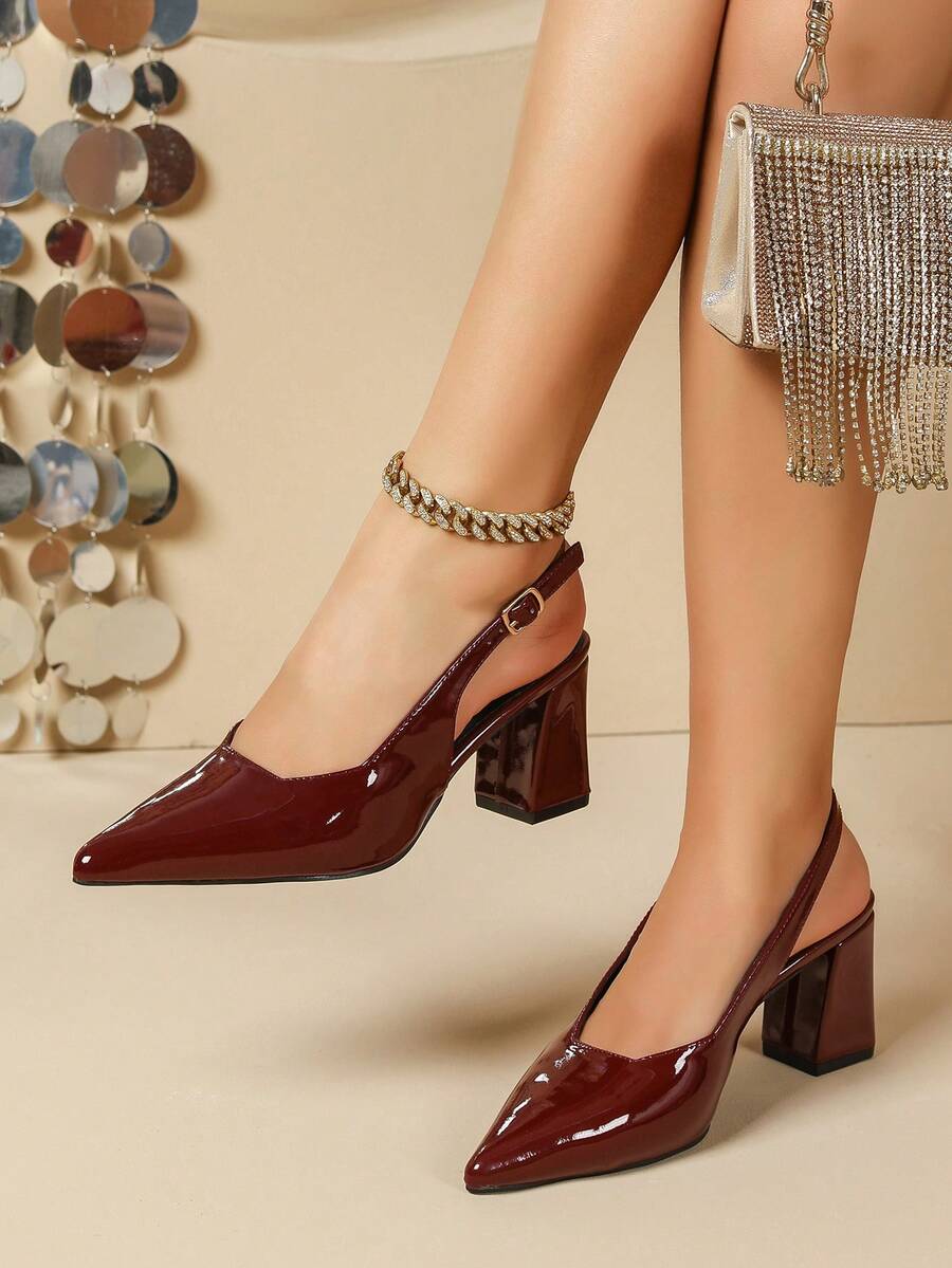 Sandales à talons hauts fermées pour femmes, avec fermeture à boucle, sandales polyvalentes de mode pour le travail et les déplacements