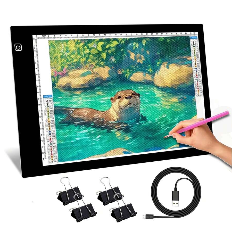 A4 LED Art Tracing Pad, Ultra-Thin 5mm Light Box With Stepless Dimming For Sketching, Stenciling & Crafting - Black - View 1