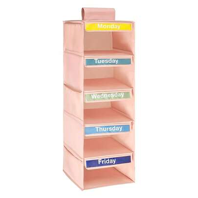 Hanging Behind Door Organizer, Organizer Box, Hanging Closet Storage Organizer, 1Pc 5-Tier Hanging Clothes Organizer,Door Organizer-Closet Organization With Weekday Labels,Monday To Friday Labeled Storage Bag With Durable Hanger,Dorm Organizer