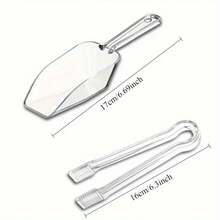 12pcs Clear Plastic Ice Tongs Ice Scoop Set Buffet Serving Tongs, Clear Kitchen Tongs, Flour Scoops For Canisters, Plastic Tongs For Buffet Barbecue Party Food Ice Appetizer Salad - Clear/12pcs - View 3