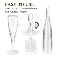 6PCS/8PCS/22PCS/66PCS Transparent Plastic Champagne Glasses, [REUSABLE] 4.5oz Transparent Plastic Cocktail Party Cups, Suitable For Parties, Weddings, And Large Celebrations