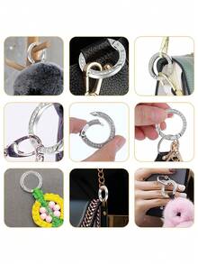 NYXIA 2 Buah/4 Buah/6 Buah/8 Buah/10 Buah Klip Gesper Cincin O Pegas, Kait Jepit Pegas Pemicu Paduan Logam Mengkilap untuk Gantungan Kunci, Tas Tangan, Gantungan Kunci, dan Aksesoris Lainnya - MultiWarna - View 7