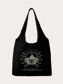 ACOTAR Pattern Tote Bag, Shoulder Bag For Travel Daily Commute Women's Shopping Bag, Folding Shoulder Bag