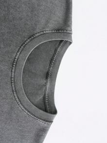 Uaddw Brand Y2K, [Retro Cotton T-Shirt]High-Quality 100% Cotton Men's Retro-Style T-Shirt Featuring A Brain Skull And Human Evolution Silhouette Pattern, Washed Short-Sleeve, Street Style, Funny Graphic Tees For Men, Fashionable And Versatile Casual Wear, Camiseta Para Hombre. - Xám - Xem 5